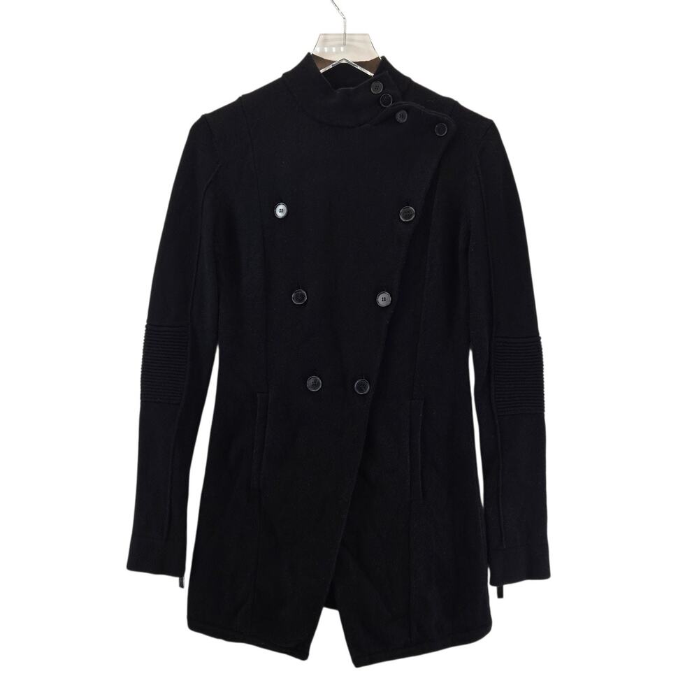 Barbara Bui Knit Jacket‎ XS Cardigan Sweater Black Wool Cashmere Double Breasted
